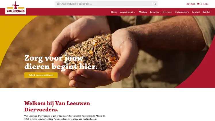 Webshop van Van Leeuwen Diervoeders