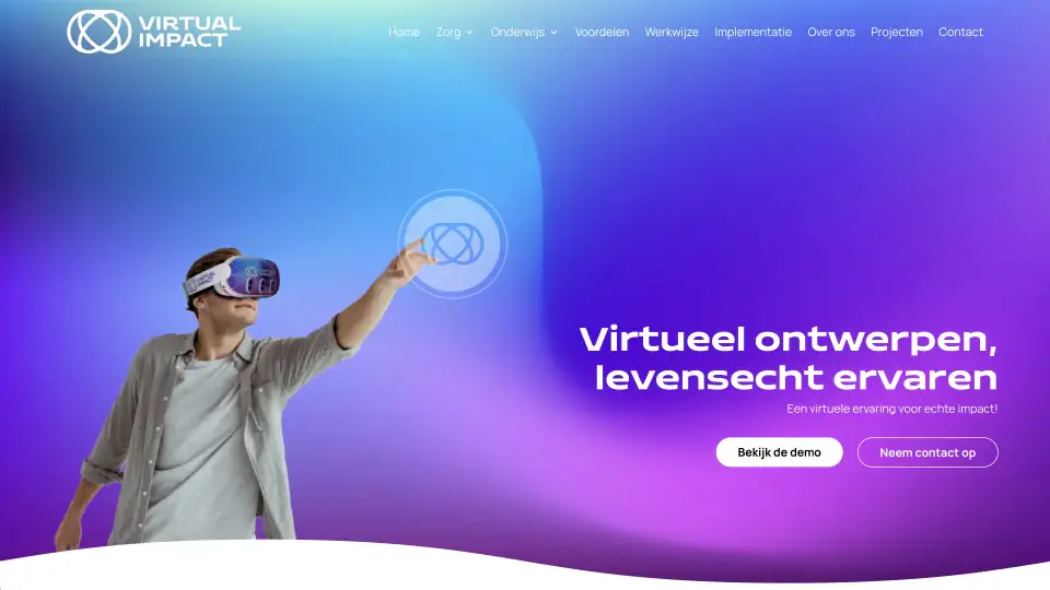 Website van Virtual Impact